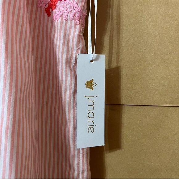 J.Marie | NWT The Lilian Top Embroidered Popover Blouse Cap Sleeve Pink Size XS - Picture 4 of 12